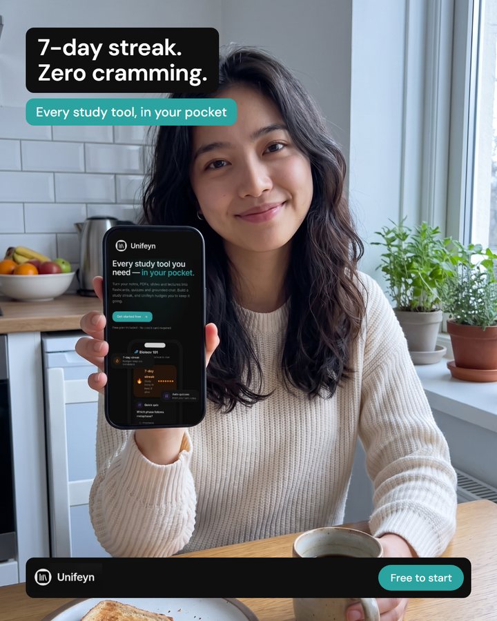 Werbevisual Unifeyn, Lern-App, Visuals auf Englisch, 3/3